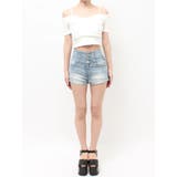 ハイウエストボタンBACKカーブクロスGYDA chainデニムショートパンツ | GYDA | 詳細画像33