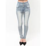 ハイウエストボタンBACKカーブクロスGYDA chainスキニーデニムパンツ | GYDA | 詳細画像23