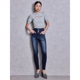 ハイウエストボタンBACKカーブクロスGYDA chainスキニーデニムパンツ | GYDA | 詳細画像9