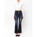 ハイウエストBACKクロスダメージフレアデニムパンツ | GYDA | 詳細画像11 