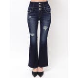 ハイウエストBACKクロスダメージフレアデニムパンツ | GYDA | 詳細画像3 