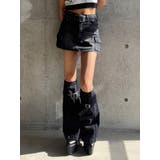 ブラック | 【TINY】レッグウォーマー付きミニスカートライクショートパンツ | GYDA