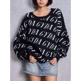 ブラック | GYDA SLANT PATTERNニットトップス | GYDA