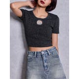 ブラック | GG bijou MOLDラメニットトップス | GYDA