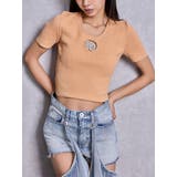 オレンジ | GG bijou MOLDラメニットトップス | GYDA