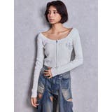 GG bijou ZIPブリーチニットショートトップス | GYDA | 詳細画像13 