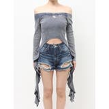 GG SIDE DRAPE EDGEオフショルトップス | GYDA | 詳細画像16 