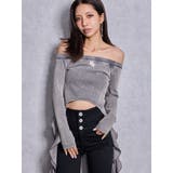 GG SIDE DRAPE EDGEオフショルトップス | GYDA | 詳細画像2 