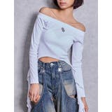 オフホワイト | GG SIDE DRAPE EDGEオフショルトップス | GYDA