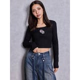 GGロゴラインストーンラメテレコトップス | GYDA | 詳細画像8 