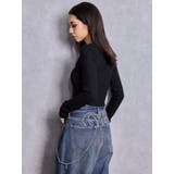 GGロゴラインストーンラメテレコトップス | GYDA | 詳細画像9 