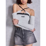 オフホワイト | GYDAフロントクロスラメテレコTOPS | GYDA