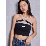 ブラック | GYDAフロントクロスラメテレコビスチェ | GYDA