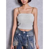 オフホワイト | chainストラップラメテレコビスチェ | GYDA