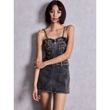 sacred edge cross ZIPスカートライクデニムミニワンピース | GYDA | 詳細画像9