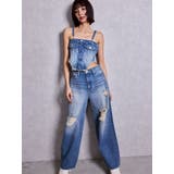 ブルー | 2WAYデニムチェーンロンパース | GYDA