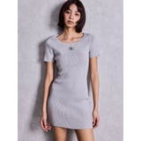 シルバー | Symmetry GYDAプレートハーフスリーブニットワンピース | GYDA