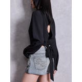 ブラック | BACK OPENリボンショートシャツ | GYDA
