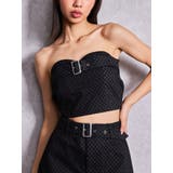 Glitter print beltブラウス | GYDA | 詳細画像1