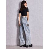 ハイウエストGYDA CUT OUT SIDE RIPPEDデニムパンツ | GYDA | 詳細画像10 