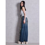 ハイウエストGYDA CUT OUT SIDE RIPPEDデニムパンツ | GYDA | 詳細画像13 