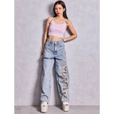 ハイウエストGYDA CUT OUT SIDE RIPPEDデニムパンツ | GYDA | 詳細画像5 