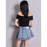 ハイウエストレイヤードプリーツスカートライクデニムショートパンツ | GYDA | 詳細画像17 