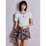 ハイウエストレイヤードプリーツスカートライクデニムショートパンツ | GYDA | 詳細画像3 