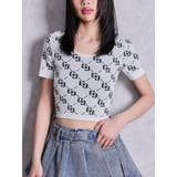 オフホワイト | GG jacquardラメニットTOPS | GYDA