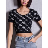 ブラック | GG jacquardラメニットTOPS | GYDA
