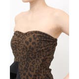 LEOPARD HEM DRAPE EDGEベアTOPS | GYDA | 詳細画像20
