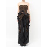 LEOPARD HEM DRAPE EDGEベアTOPS | GYDA | 詳細画像23