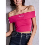 ピンク | Gyda bijouサイドラインオフショルショートTOPS | GYDA