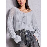 グレー | GLITTERメッシュニットカーディガン | GYDA