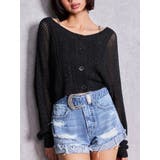 ブラック | GLITTERメッシュニットカーディガン | GYDA