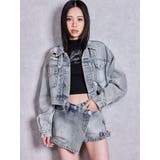 belt collarダメージショートデニムGジャン | GYDA | 詳細画像13 