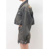 belt collarダメージショートデニムGジャン | GYDA | 詳細画像22 