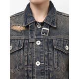 belt collarダメージショートデニムGジャン | GYDA | 詳細画像24 