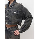 belt collarダメージショートデニムGジャン | GYDA | 詳細画像25 