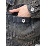 belt collarダメージショートデニムGジャン | GYDA | 詳細画像26 
