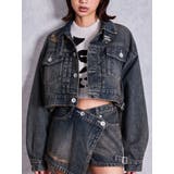 インディゴ | belt collarダメージショートデニムGジャン | GYDA