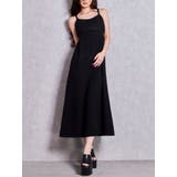 ブラック | SIDE OPEN BACK RIBBON LONGワンピース | GYDA