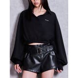 ブラック | GYDAプレートカシュクールショートブラウス | GYDA