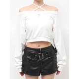 フロントクロスストラップオフショルショートスウェットトップス | GYDA | 詳細画像16
