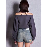 フロントクロスストラップオフショルショートスウェットトップス | GYDA | 詳細画像4