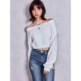 フロントクロスストラップオフショルショートスウェットトップス | GYDA | 詳細画像7