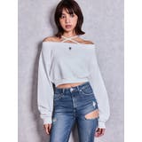 フロントクロスストラップオフショルショートスウェットトップス | GYDA | 詳細画像8