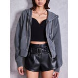 チャコールグレー | bijou string ZIP UPスウェットパーカー | GYDA