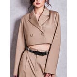 ショルダーパッドダブルブレストショートジャケット | GYDA | 詳細画像1