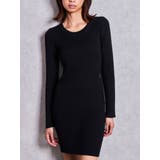 ブラック | LONG SLEEVE SIDE OPENニットミニワンピース | GYDA